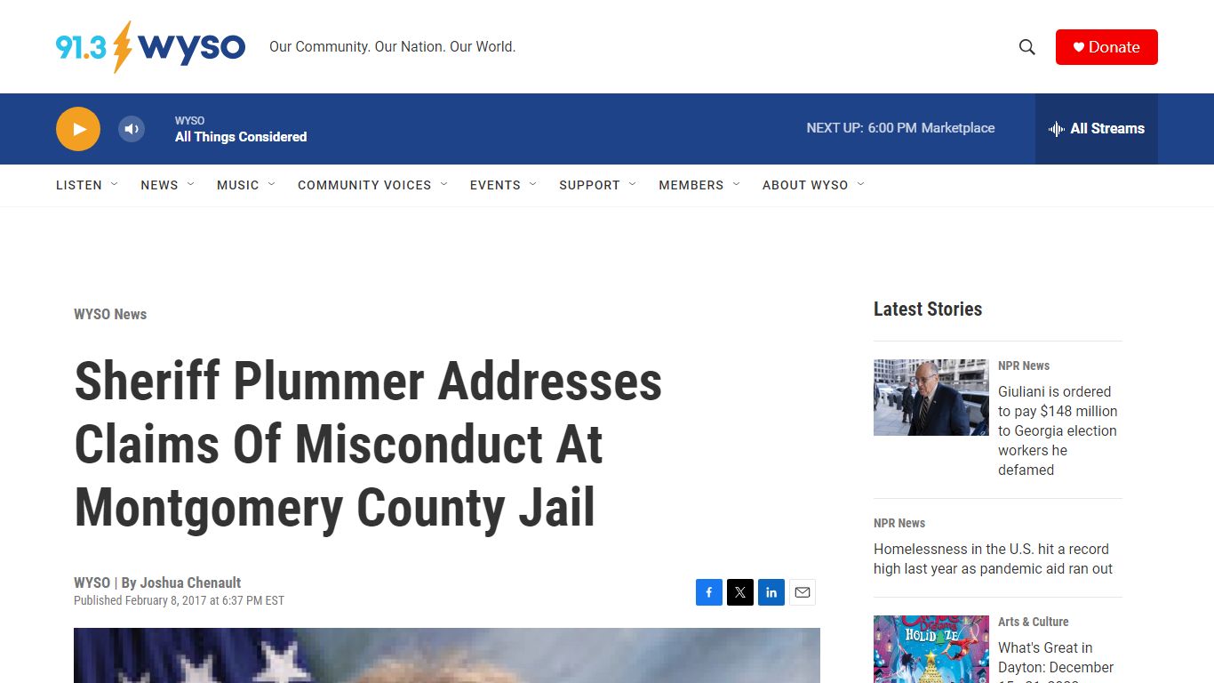 Sheriff Plummer Addresses Claims Of Misconduct At Montgomery County Jail